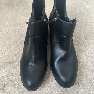 Sun + Stone Sleek Black Ankle Booties